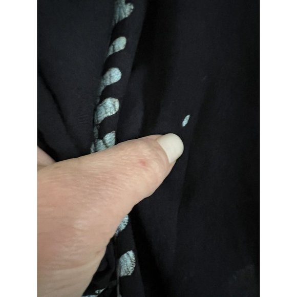 Namaste Embroidered Black Boho Popover Blouse Hippie Art to wear one size - Picture 6 of 9